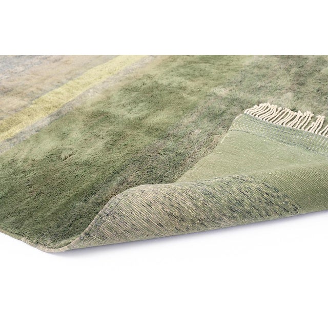 Contemporary Ombre Landscape Hand-Knotted Moroccan Wool Rug | 11'6" X 7'11" | One of a Kind For Sale - Image 3 of 9
