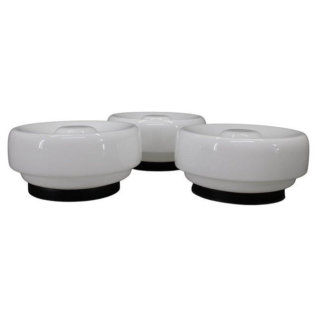 Mid-Century Black Flush Mount Lights, 1970s, Set of 3 For Sale - Image 13 of 13