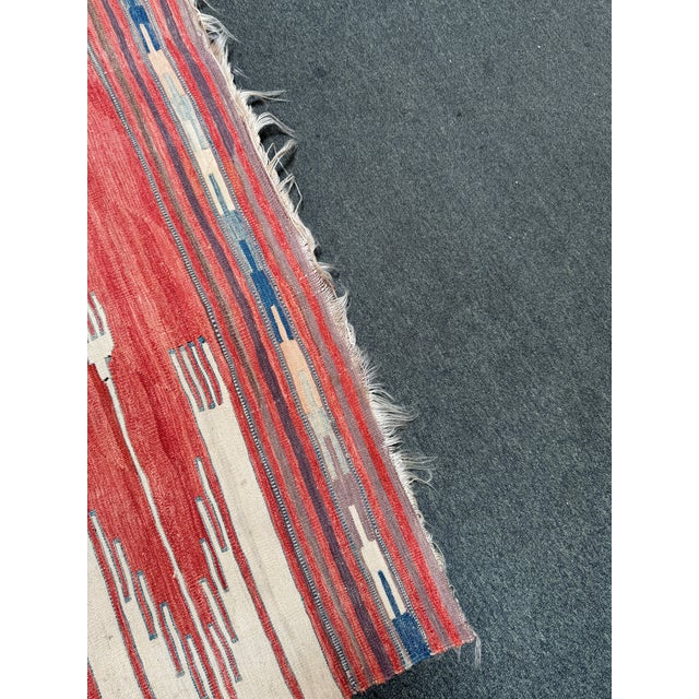 6ft 4in × 10ft Handwoven Kilim-Style Flatweave Area Rug, Vintage For Sale - Image 11 of 12