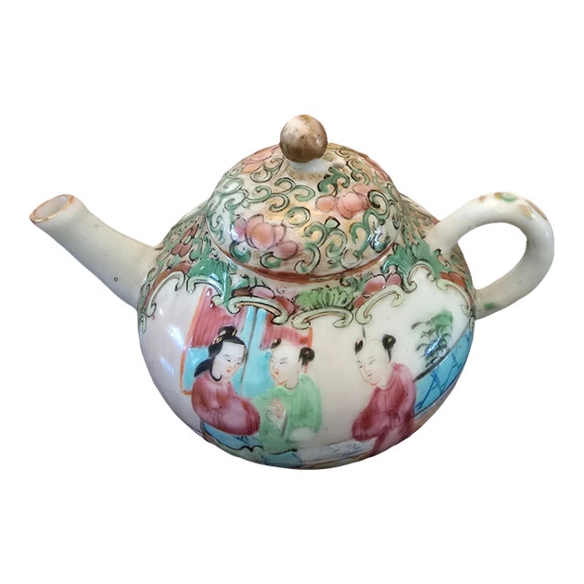 Antique Chinese Porcelain Miniature Tea Pot For Sale