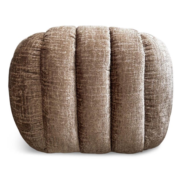 Modern Tufted Mushroom Velour Swivel Chair For Sale - Image 11 of 12