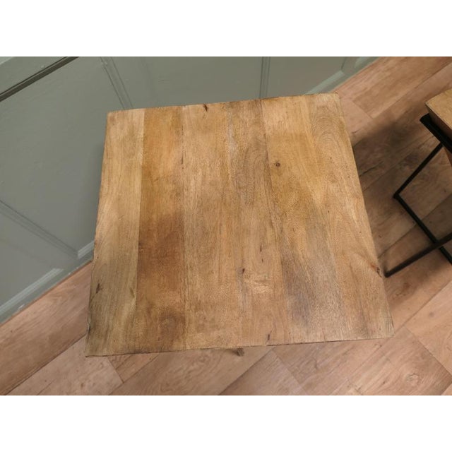 Wood Inverted Pyramid Occasional Tables, 1970, Set of 2 For Sale - Image 7 of 8