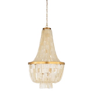 Ellison Gold Leaf & Shell Chandelier For Sale