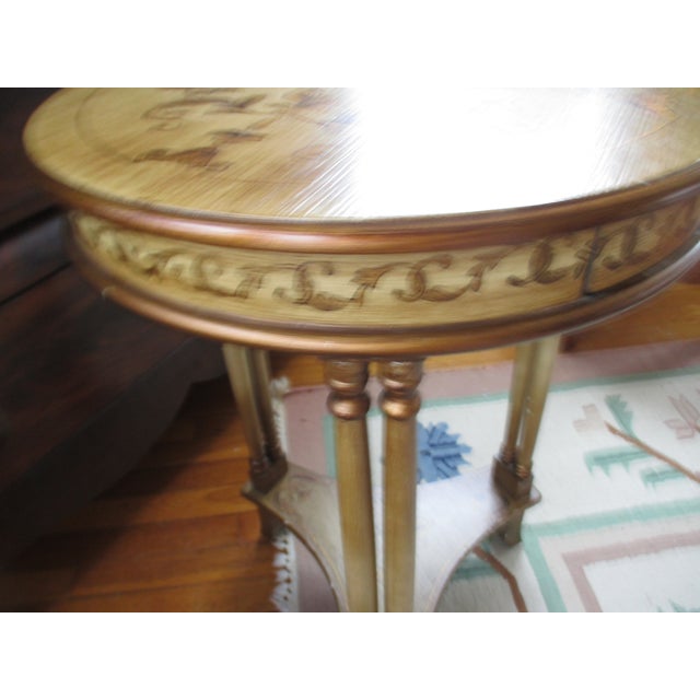 Goldenrod 1980s Vintage Bombay Company French Design Accent Table Painted W/ Drawer For Sale - Image 8 of 12