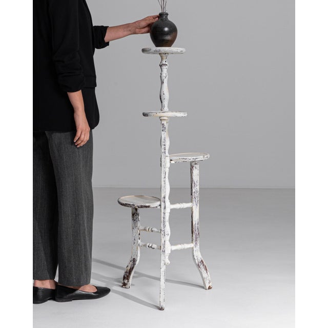 1950s French White Patinated Plant Stand For Sale - Image 17 of 18