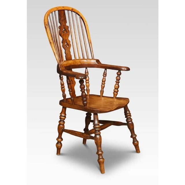 Wood Windsor Armchair in Yew Wood For Sale - Image 7 of 8