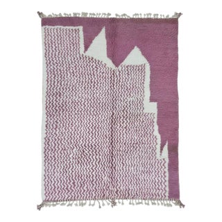 Pink Moroccan Area Rug - 10.1 X 7.8 Ft For Sale