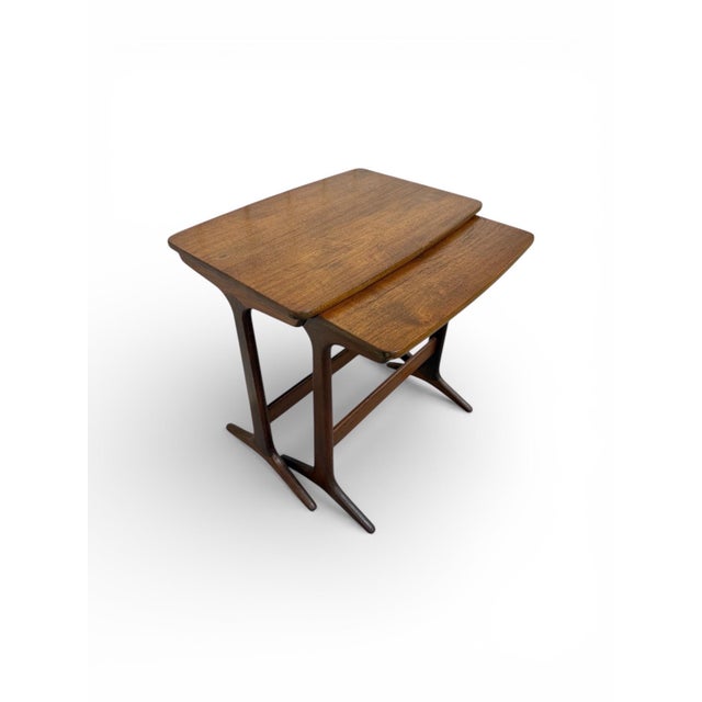 Selig Mid-Century Danish Modern Selig Poul Jensen Walnut Nesting Tables - Set of 2 For Sale - Image 4 of 8