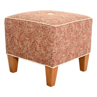 Ethan Allen Contemporary Upholstered Ottoman or Footstool For Sale