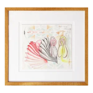 Surrealist Still Life Watercolor Painting on Mohachi Shikishi, "Molt"