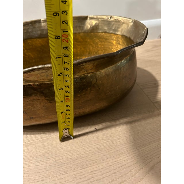 Vintage Hammered Brass Planter or Bowl For Sale - Image 10 of 11