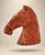 Mold-made terracotta or earthenware. Naturalistic profile with defined snout musculature, bridle details, and a reddish...