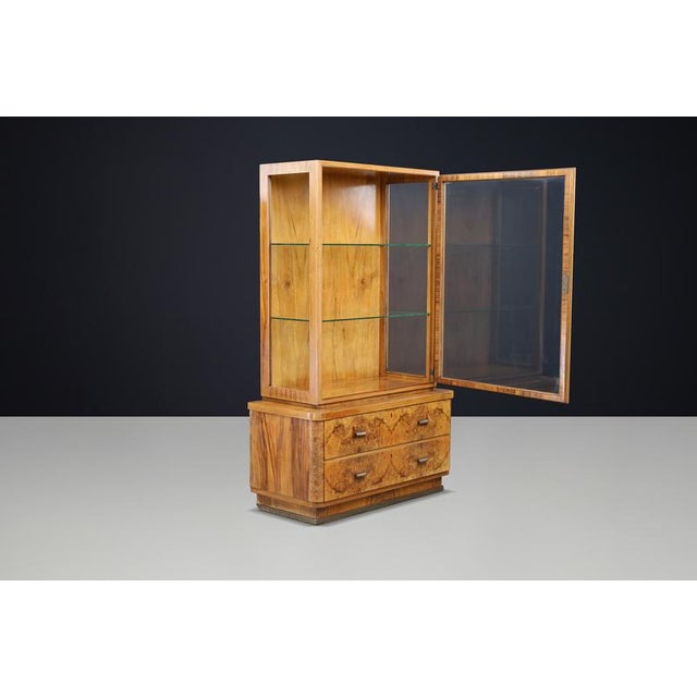 Art Deco Burl Walnut Display Cabinet, 1930s For Sale - Image 16 of 18