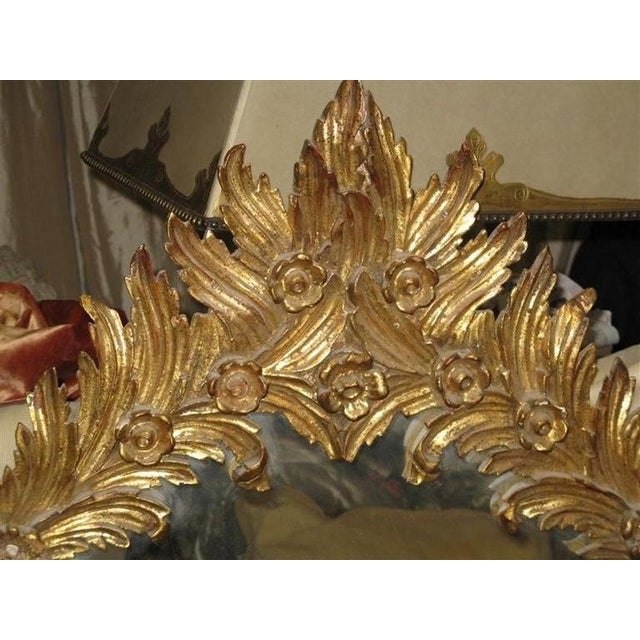 Unique Italian Carved Giltwood Mirror For Sale - Image 4 of 7
