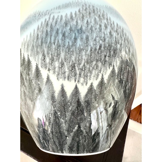 Lavender Tall Japanese Arita Porcelain Vase by Fujii Shumei For Sale - Image 8 of 16