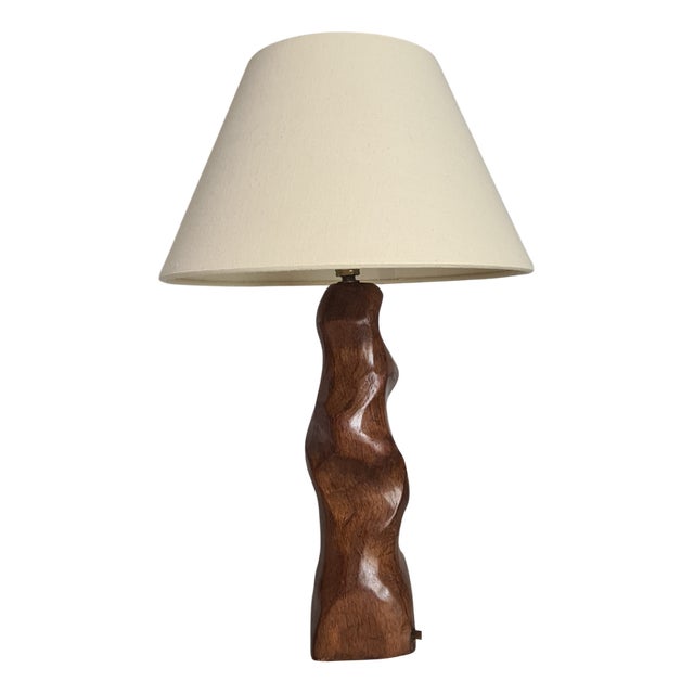 Mid-Century Brutalist Elm Stump Lamp, France, 1960s For Sale