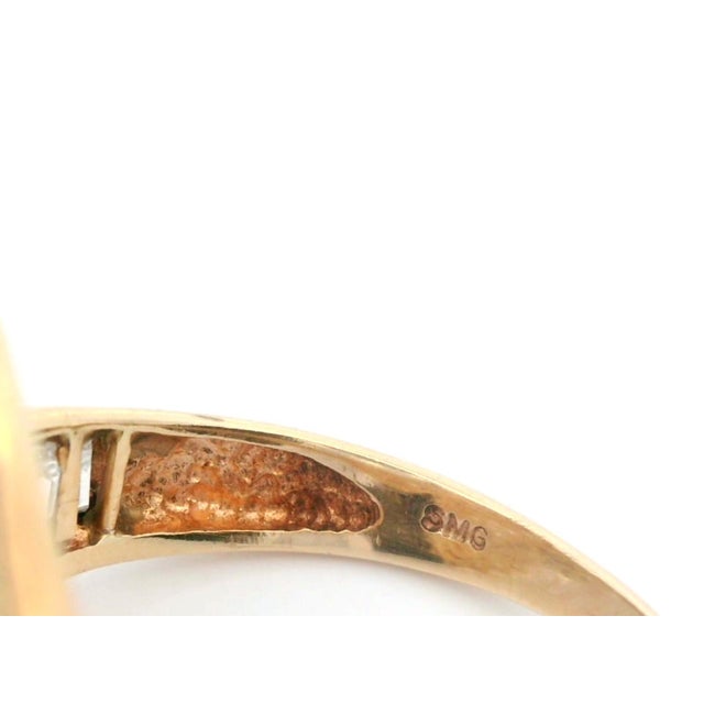 1990s 14k Yellow Gold Baguette and Round Diamond Cluster Ring, Size 7.25 For Sale - Image 12 of 12