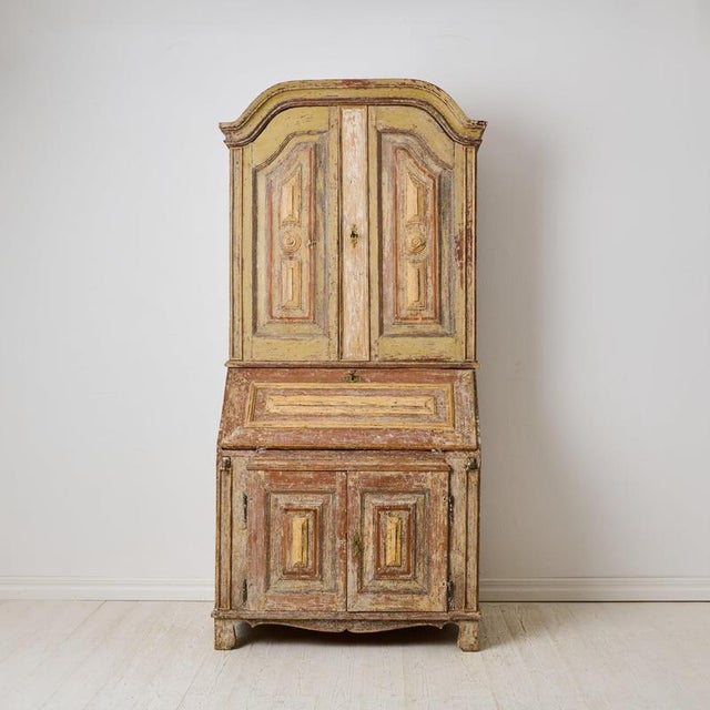 Antique Folk Art Rustic Swedish Writing Cabinet, 1820 For Sale - Image 6 of 13