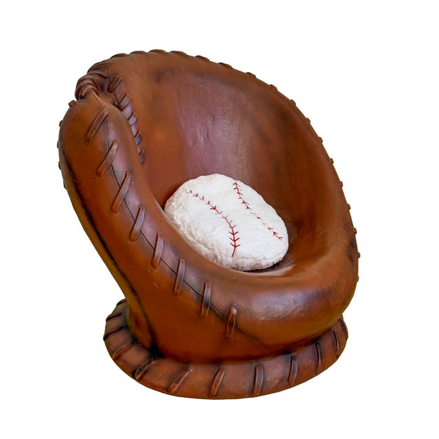 American Vintage 1990s Oversized Baseball Glove Catchers Mitt Lounge Chair For Sale - Image 3 of 18