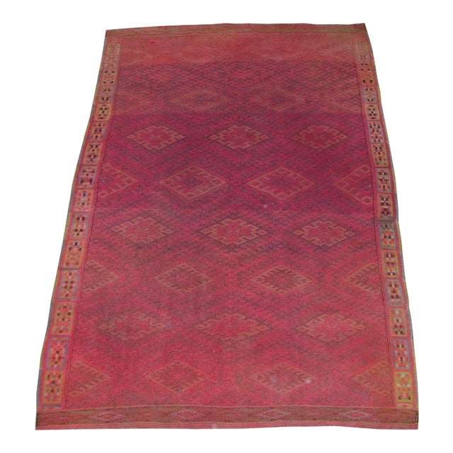 Vintage Flatweave Kilim Geometric Design For Sale
