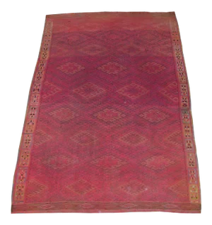 Vintage Flatweave Kilim Geometric Design
