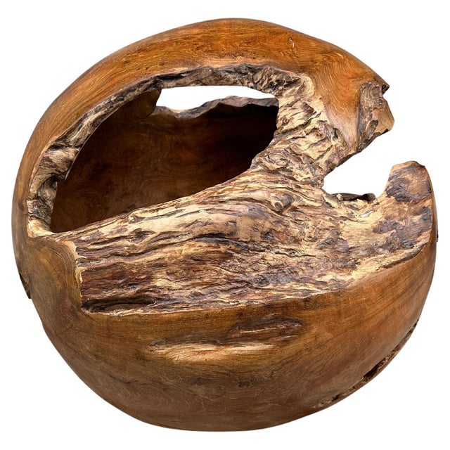Andrianna Shamaris Hollowed Out Teak Wood Organic Sphere For Sale - Image 15 of 18