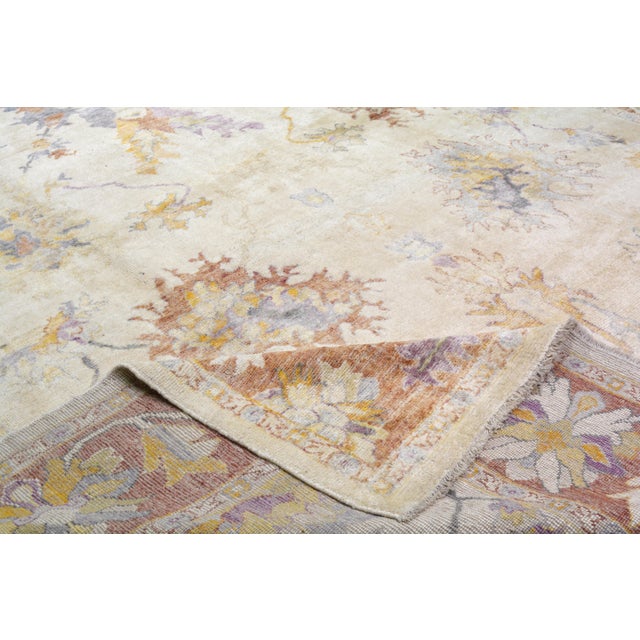 Contemporary Oushak Hand Knotted Wool Rug,10'X13'6" For Sale In New York - Image 6 of 6