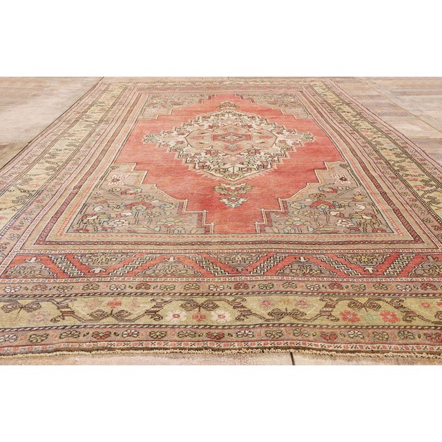 Vintage Turkish Oushak Rug, 07'03 X 12'06 For Sale - Image 9 of 10