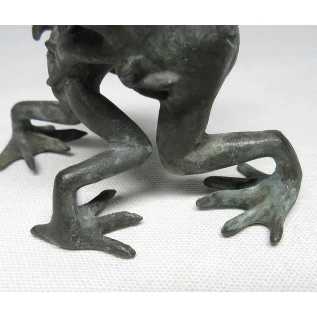 Antique Japanese Copper Sumo Wrestling Frogs For Sale In Chicago - Image 6 of 6