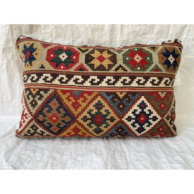 Contemporary Pillow Made From Antique Tribal Ghasghai For Sale - Image 4 of 4