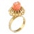 Vintage Carved Coral 14k Yellow Gold Cocktail Ring Size 6.25 For Sale