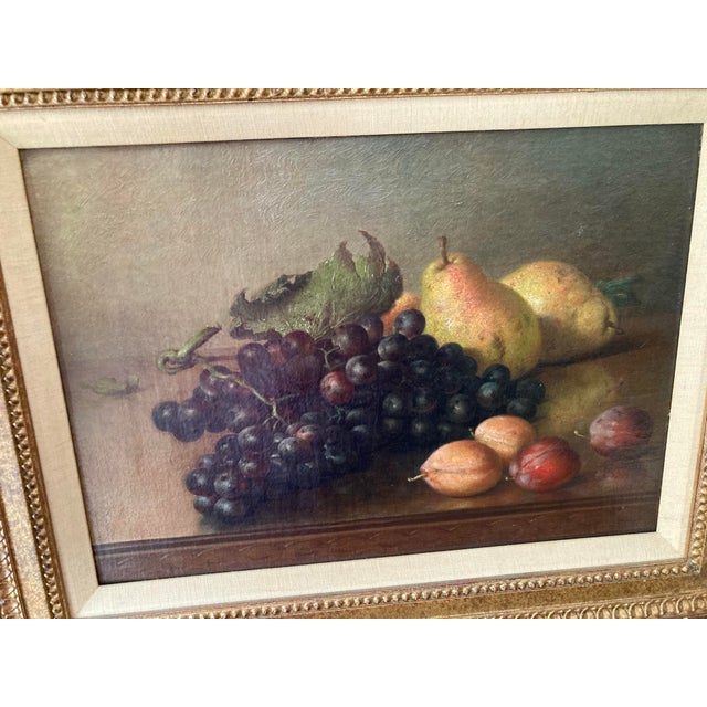 Americans Heritage Art FRANKLIN HARRISON MILLER 1843 - 1911 STILL LIFE WITH GRAPES, PEARS AND PLUMS signed F.H. Miller...