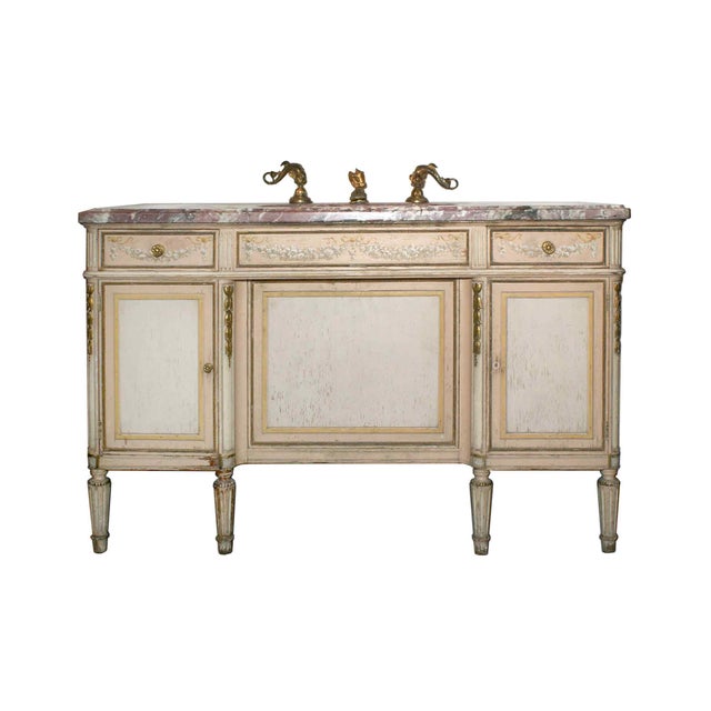 Tan Console Sink Antique Louis XVI Style For Sale - Image 8 of 8