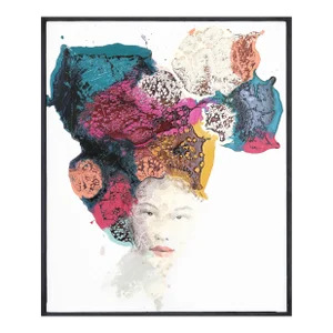 Textural Colorful Figurative Expressionist Abstract Painting "The Colors of the Mind" Framed Original Artwork by Alessandro Casetti