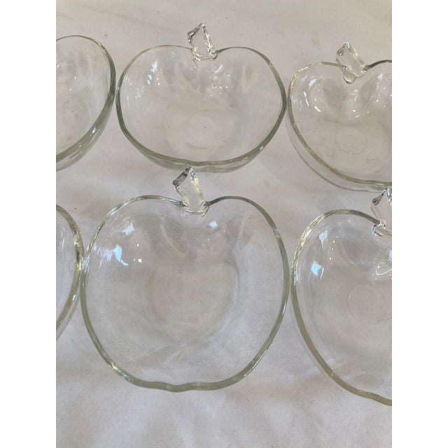 Vintage Anchor Hocking Clear Glass Apple Bowls, Set of 6 For Sale In Oklahoma City - Image 6 of 11