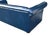 1960s Navy Blue Leather Roll-Arm Sofa With Brass Nailhead Trim and Wooden Bun Feet For Sale - Image 11 of 12
