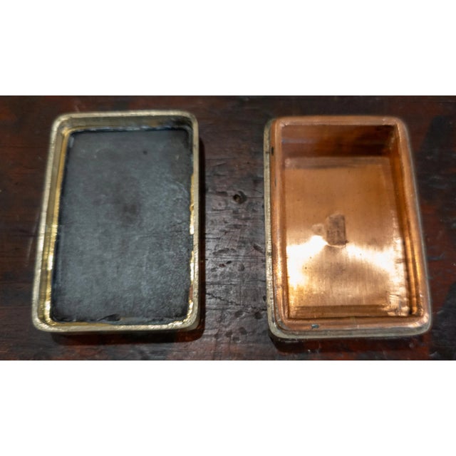 19th Century Chinese Paktong Scholar's Inkstone Box With Engraved Landscape For Sale - Image 11 of 15