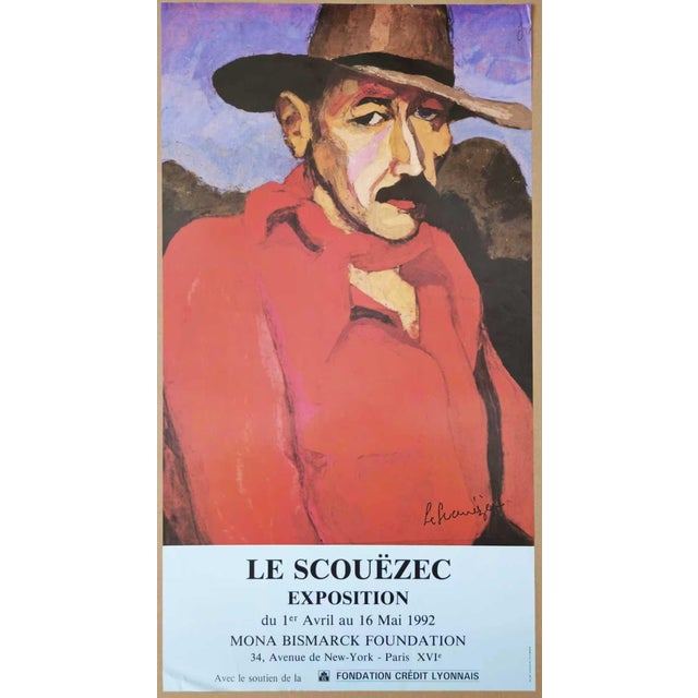 Maurice Le Scouëzec Self-Portrait Original poster for the exhibition at Mona Bismark Foundation 1992 70 x 38 cm Good...