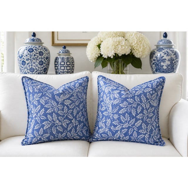 Traditional Cotton Chintz Down and Feather Pillows Newly Made With Vintage Fabric For Sale - Image 3 of 4