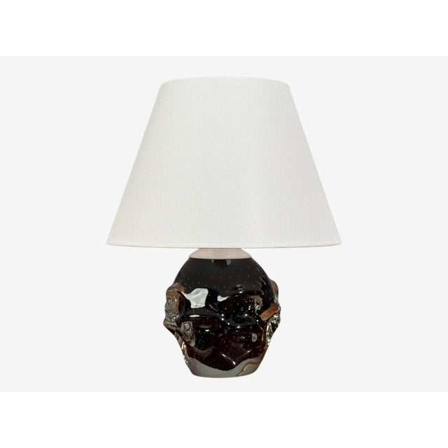 1950s Kosta, Small Table Lamp, Black Glass, Sweden, 1950s For Sale - Image 5 of 9