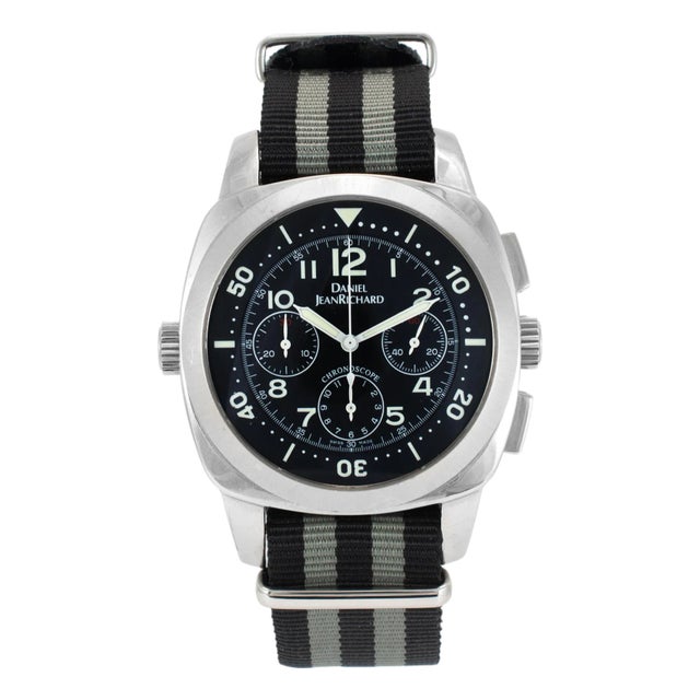 Jeanrichard Chronoscope 43mm 25030 Nato Strap Automatic Steel Watch For Sale