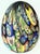 A tiny stunner, pulled glass Mille fiore egg paperweight, 1960s from Murano Italy.
