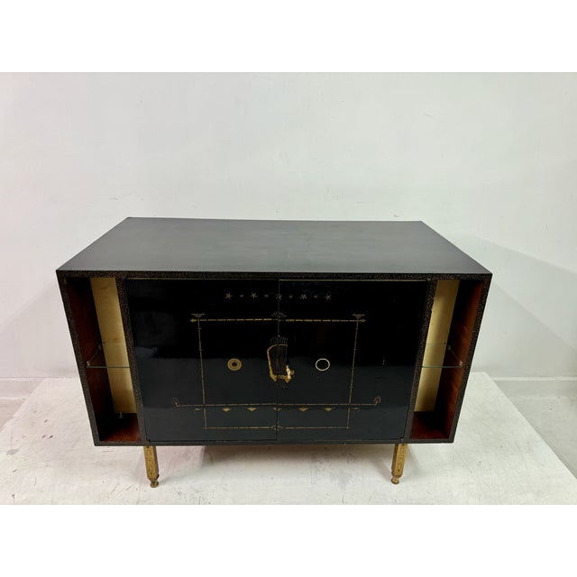 Brazilian Black Lacquered Cabinet by Dinucci, 1950s For Sale - Image 13 of 17