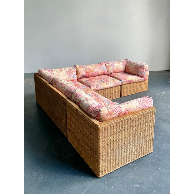 Vintage Woven Rattan Sectional Sofa For Sale - Image 16 of 17
