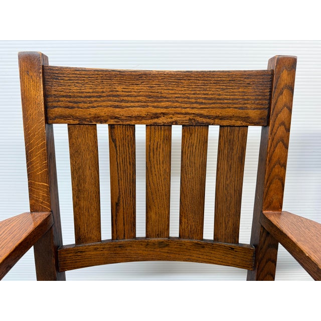Arts & Crafts Mission Style Arm Chairs, Pair For Sale - Image 12 of 12