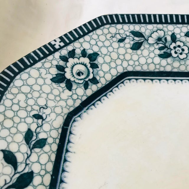 Late 19th Century Antique Burleigh Ware Large Blue & White Platter For Sale - Image 5 of 8