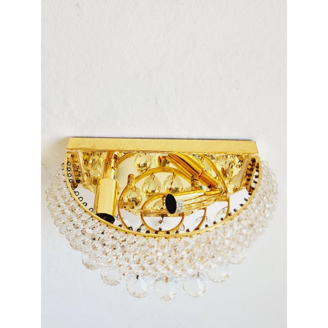 Vintage Hollywood Regency Style Crystal Sconces-A Pair For Sale - Image 9 of 11