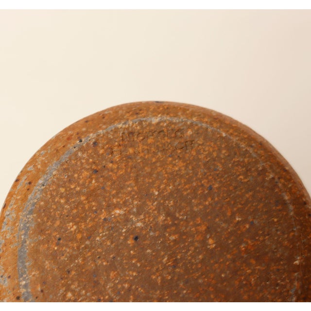 Vintage Studio Pottery Indigo "Thyme" Herb Cylindrical Vessel by Deanna Nichols For Sale - Image 15 of 16