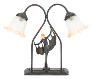 Art Deco Style Figural Metal Sculpture as a Lamp