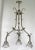 RARE large French, antique 19th-century silver chandelier with 4 lights and glass shades. Excellent leaf motif and ornate...